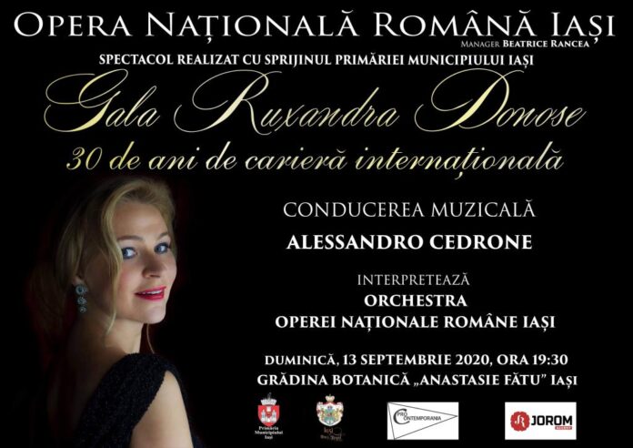 Renumita mezzosoprană Ruxandra Donose va fi prezentă într-un spectacol de gală la închiderea stagiunii estivale a Operei ieșene

