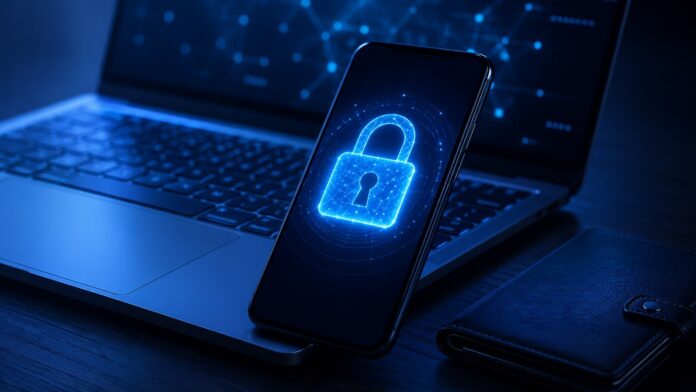 Imagine generata cu AI pentru articolul: Cum iti protejezi conturile online: reguli clare pentru parole, email si autentificare