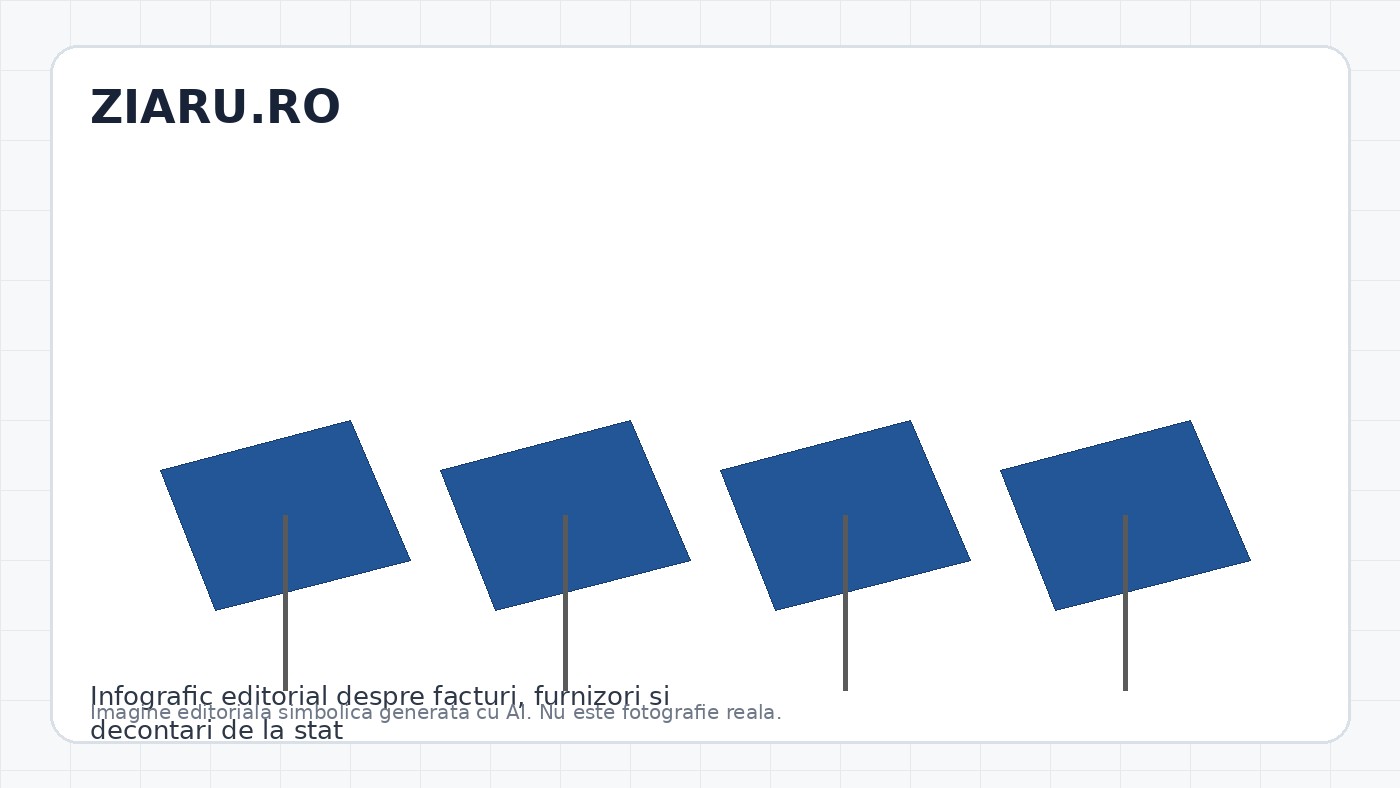 Infografic editorial despre facturi, furnizori si decontari de la stat