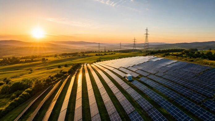 Imagine ChatGPT pentru articolul: Investiție în România. Proprietarul celui mai mare parc solar a lansat centrala Iancu Jianu